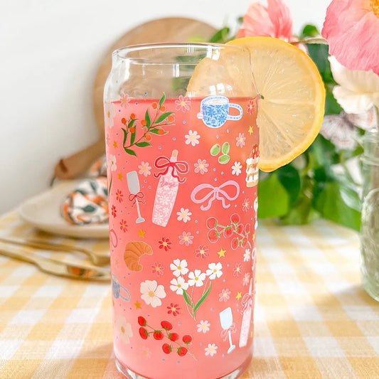 Dinner Party |Hart & Flora Glass|Libby Glass|Beer Can|Floral|20oz XL